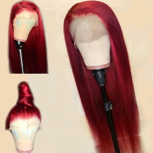 Perruque Bordeaux Élégance LuxeWave – 100% Cheveux Naturels