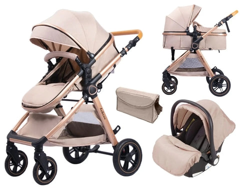 Poussette Luxe 3 en 1 avec Siège Auto – Kinderwagen