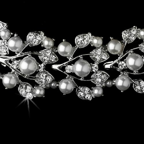 Parure Bijoux Mariée – Collier et Boucles d'Oreilles Cristal & Perles