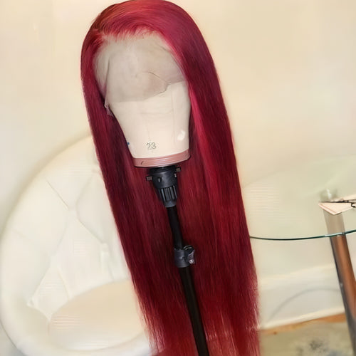 Perruque Bordeaux Élégance LuxeWave – 100% Cheveux Naturels