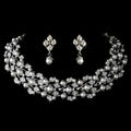 Parure Bijoux Mariée – Collier et Boucles d'Oreilles Cristal & Perles
